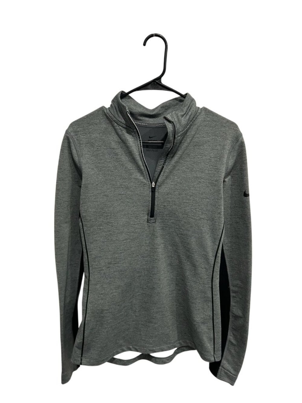 Nike Pro Medium Gray 1/4 Zip Pullover Hyperwarm Activewear Cozycore Techwear